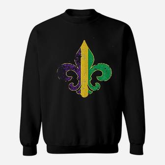 Mardi Gras Fleur De Lis Long Sweatshirt - Thegiftio