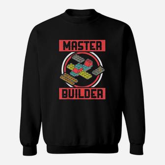 Master Builder Kids Building Blocks Birthday Bricks Boy Gift Sweatshirt | Crazezy CA