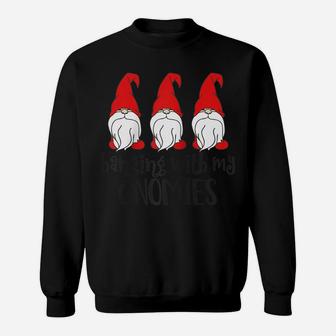 Matching Christmas Pajama Shirts - Hanging With My Gnomies Raglan Baseball Tee Sweatshirt | Crazezy