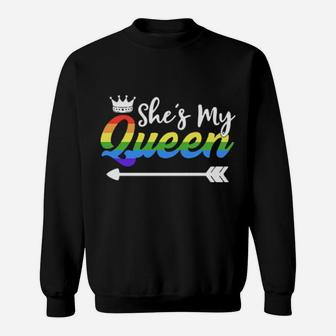 Matching Lesbian Couple Gift Her Queen Girlfriend Lgbt Pride Sweatshirt - Monsterry AU