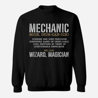 Mechanic Definition Funny Noun Meaning Vintage Gifts Men Sweatshirt | Crazezy
