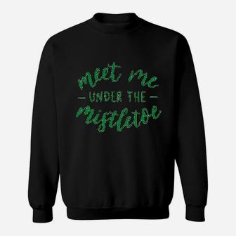 Meet Me Under The Mistletoe Raglan Sweatshirt | Crazezy