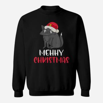 Mehhy Christmas Cat Lovers Funny Kitten Owner Merry Catmas Sweatshirt | Crazezy DE