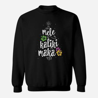 Mele Kalikimaka Christmas Tree Shirt Hawaiian Hawaii Xmas Sweatshirt | Crazezy CA