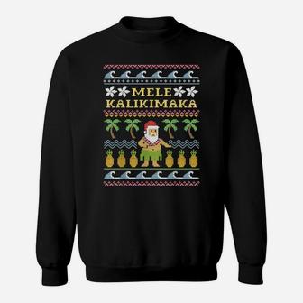 Mele Kalikimaka Christmas, Ugly Sweater Costume, Funny Santa Sweatshirt | Crazezy DE