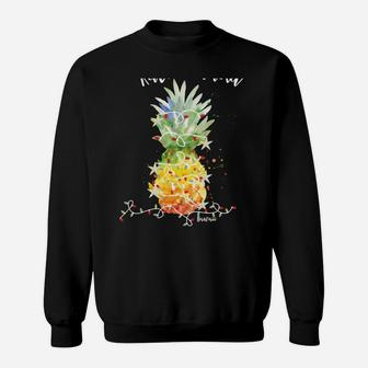 Mele Kalikimaka Pineapple Christmas In July Lights Sweatshirt | Crazezy CA
