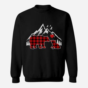 Mema Bear Shirt, Red Buffalo Plaid Grandma Bear Pajama Sweatshirt Sweatshirt | Crazezy UK
