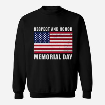 Memorial Day Gift Respect And Honor Memorial Day Sweatshirt - Thegiftio UK