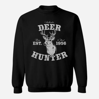 Mens 65 Year Old Deer Hunter 65Th Birthday Est 1956 Hunting Sweatshirt | Crazezy CA