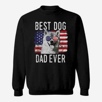 Mens American Flag Best Dog Dad Ever Shiba Inu Usa Sweatshirt | Crazezy