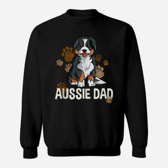Mens Australian Shepherd Dad Dog Saying Fun Aussie Sweatshirt | Crazezy