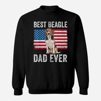 Mens Beagle Dad American Flag Dog Lover Owner Fathers Day Funny Sweatshirt | Crazezy