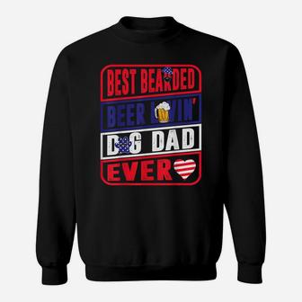 Mens Best Bearded Beer Lovin Dog Dad Pet Lover Owner Sweatshirt | Crazezy
