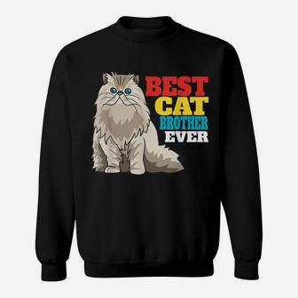 Mens Best Cat Brother Ever Cute Kitty Cat Lovers Best Cat Brother Sweatshirt | Crazezy