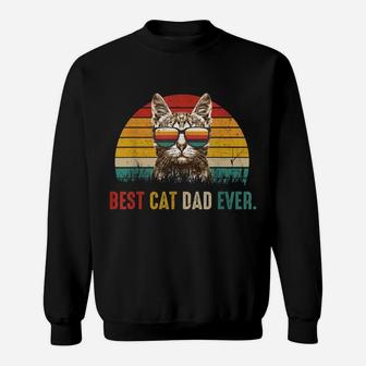 Mens Best Cat Dad Ever Tshirt - Cute Vintage Best Cat Dad Ever Sweatshirt | Crazezy UK