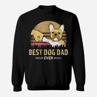 Mens Best Frenchie Dad Ever Vintage French Bulldog Puppy Lover Sweatshirt | Crazezy UK