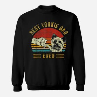 Mens Best Yorkie Dad Ever Retro Yorkshire Terrier Funny Dog Lover Sweatshirt | Crazezy AU