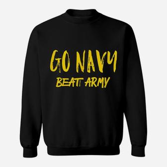 Mens Blue Gold "Go Navy Beat Army" T-Shirt Sweatshirt | Crazezy UK