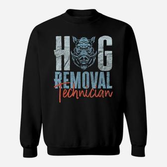 Mens Boar Hunting Wild Pig Hunter Hog Removal Technican Sweatshirt | Crazezy