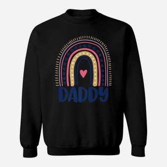 Mens Boho Rainbow Daddy Dad Of Birthday Girl Cute Matching Sweatshirt | Crazezy