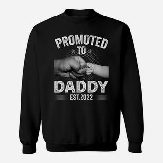 Mens Funny Promoted To Daddy Est2022 Retro New Daddy Sweatshirt | Crazezy