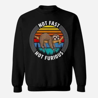 Mens Funny Sloth Birthday Gift, Not Fast Not Furious Animal Lover Sweatshirt | Crazezy