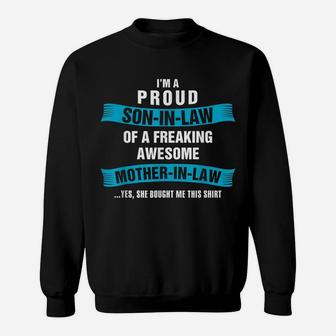 Mens Funny Son In Law Birthday Christmas Awesome Mother In Law Sweatshirt | Crazezy CA