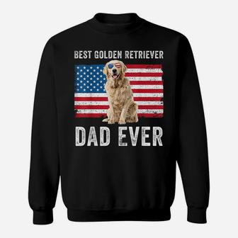 Mens Golden Retriever Dad American Flag Dog Lover Owner Christmas Sweatshirt | Crazezy CA