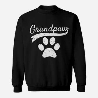 Mens Grandpaw Grand Paw Dog Lovers Grandpa Vintage Athletic Gift Sweatshirt | Crazezy UK