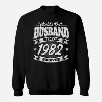 Mens Hubby Wedding Day Gift Best Husband Since 1982- Nuptial Day Sweatshirt | Crazezy