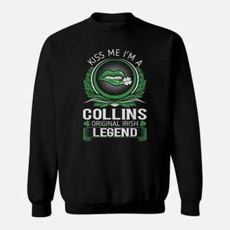 Mens Kiss Me Collins Original Irish Legend St Patrick Day Gift Sweatshirt | Crazezy