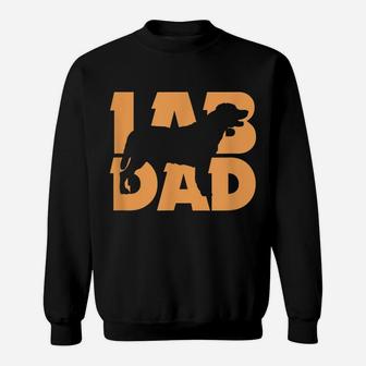 Mens Lab Dad Labrador Retriever Dog Dad Daddy Father's Day Sweatshirt | Crazezy