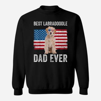 Mens Labradoodle Dad American Flag Labradoodle Dog Lover Owner Sweatshirt | Crazezy AU