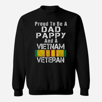 Mens Mens Proud Dad Pappy Vietnam Veteran Shirt Vintage Vet Gift Sweatshirt | Crazezy DE