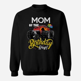 Mens Monster Truck Mom Of The Birthday Boy Gift Sweatshirt | Crazezy