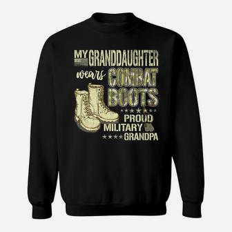 Mens My Granddaughter Wears Combat Boots - Proud Military Grandpa Sweatshirt | Crazezy AU