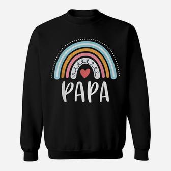 Mens Papa Gifts For Dad Family Rainbow Graphic Sweatshirt | Crazezy