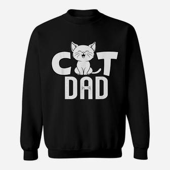 Mens Papa Kitty For Fathers Day And Christmas With Best Cat Dad Sweatshirt | Crazezy UK