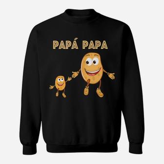 Mens Papa Potato Daddy Funny Pun Dad Father Gift Learning Spanish Sweatshirt | Crazezy UK