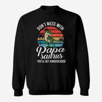 Mens Papasaurus Rex Dinosaur Papa T-Rex Father's Day Gift Sweatshirt | Crazezy DE