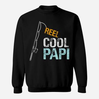 Mens Papi Gift From Granddaughter Grandson Reel Cool Papi Sweatshirt | Crazezy