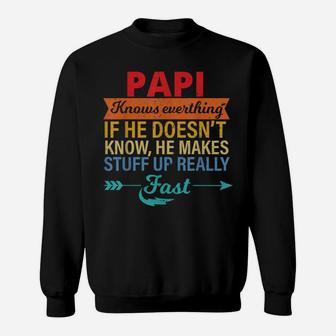 Mens Papi Knows Everything Grandpa Father's Day From Daughter Sweatshirt | Crazezy DE