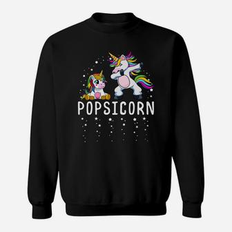 Mens Popsicorn Dabbing Unicorn Grandpa And Baby Birthday Party Sweatshirt | Crazezy CA