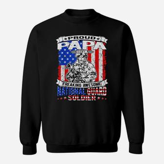 Mens Proud Papa Of A National Guard Soldier Army Grandfather Gift Sweatshirt | Crazezy DE