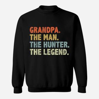 Mens Retro Style Funny Grandpa The Man Duck Deer Hunting Legend Sweatshirt | Crazezy CA