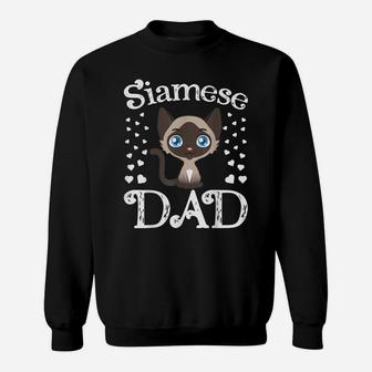 Mens Siamese Dad Funny Cute Adorable Siamese Cat Lover Daddy Sweatshirt | Crazezy DE