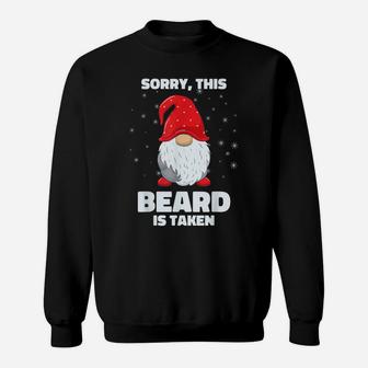 Mens Sorry This Beard Is Taken Shirt Christmas Gnome Beard Sweatshirt | Crazezy AU