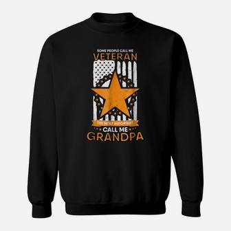 Mens Veteran Most Important Call Me Grandpa T-Shirt | Vet Honor Sweatshirt | Crazezy