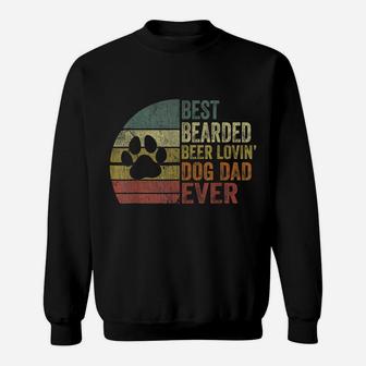 Mens Vintage Best Bearded Beer Lovin Dog Dad Dog Lover Owner Sweatshirt | Crazezy UK