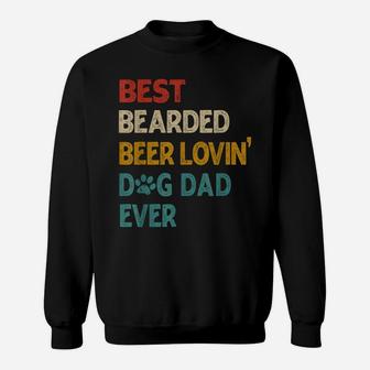 Mens Vintage Best Bearded Beer Lovin Dog Dad Sweatshirt | Crazezy DE